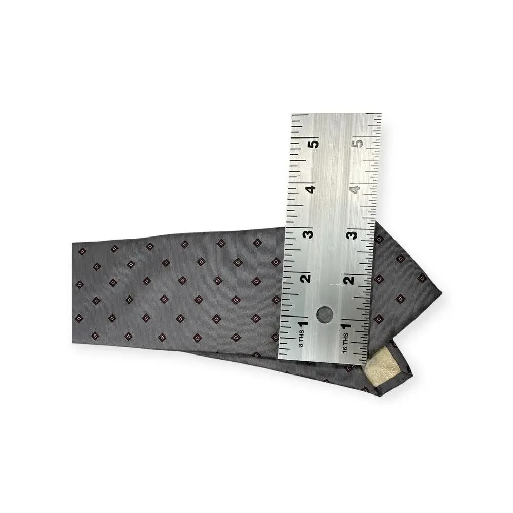 Neil Martin Tie Mens OS Silver Grey Geometric Italian‎ Silk Handmade Old Money